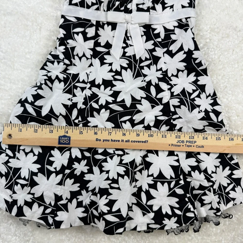 Bonnie Jean Girls 3T Black White Floral Sundress Tulle Crinoline Party Dress Bow